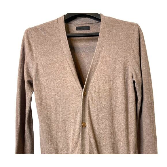 ASOS Oversized Button Down Stretch Cardigan Sweater Patch Pocket VNeck XXS Brown - Picture 2 of 15